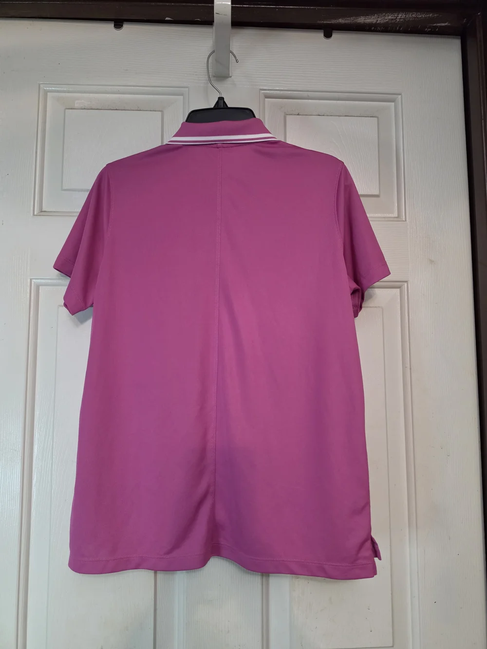 Nike Girls Magenta Short-Sleeve Dri-FIT Polo with White Trim